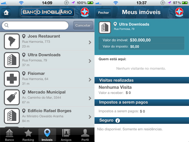 Banco Imobiliário no iOS (Imagem: Reprodução/Ultra Downloads) Banco Imobiliário no iOS (Imagem: Reprodução/Ultra Downloads)