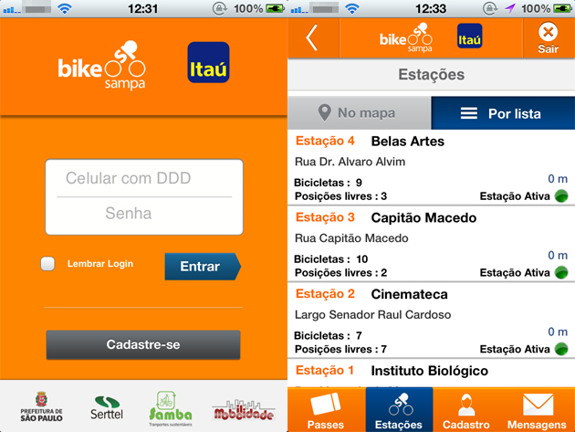Bike Sampa no iOS Bike Sampa no iOS
