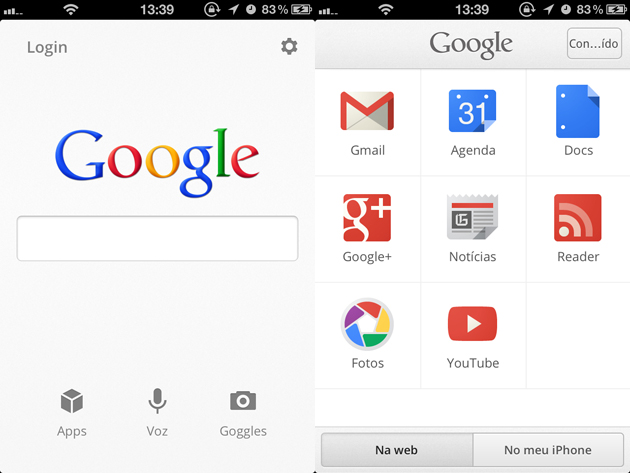 Novo app do Google para iOS Novo app do Google para iOS