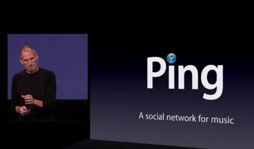 Steve Jobs anunciando o Ping, em 2010 Steve Jobs anunciando o Ping, em 2010
