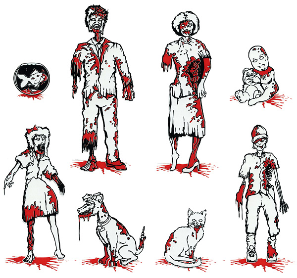 adesivo família zumbi adesivo família zumbi