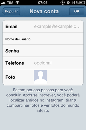 Instagram Criar uma conta no Instagram