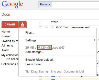 Google Docs 5GB Google Docs 5 GB
