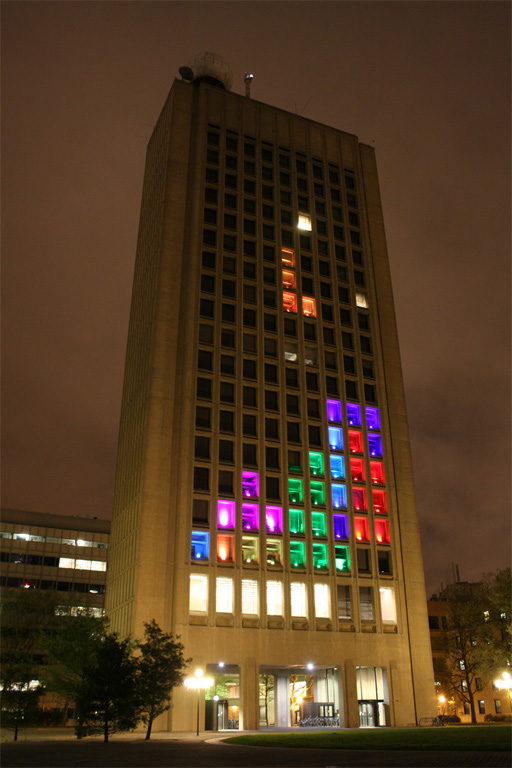 Tetris gigante Tetris em prédio