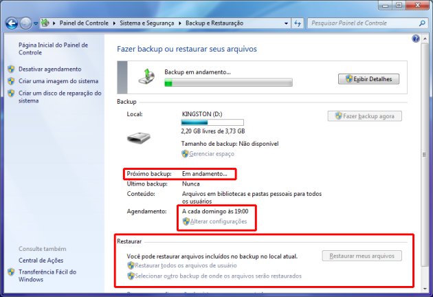 Processo de backup e restauração Processo de backup e restauração