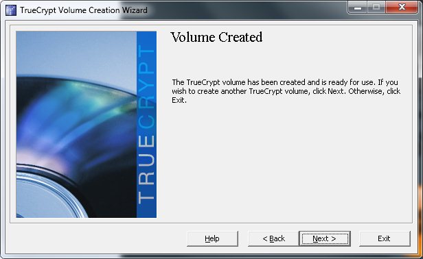 10 - Confirmação da criação do arquivo criptografado - Truecrypt 10 - Confirmação da criação do arquivo criptografado - Truecrypt