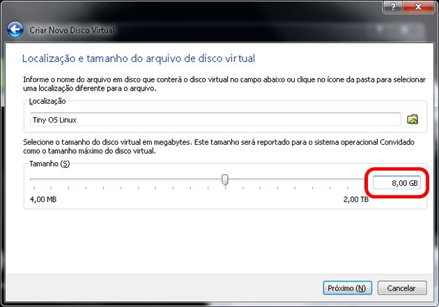 7 - Tamanho do disco 7 - Tamanho do disco