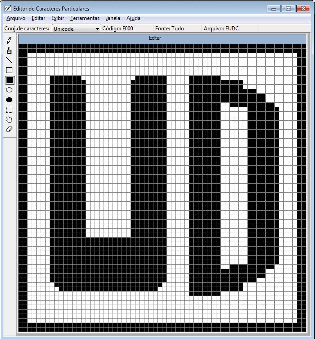 Editor de Caracteres Particulares do Windows Editor de Caracteres Particulares do Windows