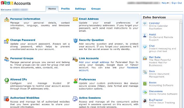 Todos os serviços do ZOHO Todos os serviços do ZOHO