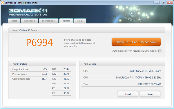3DMark11 - Resultado no modo Performance 3DMark11 - Resultado no modo Performance