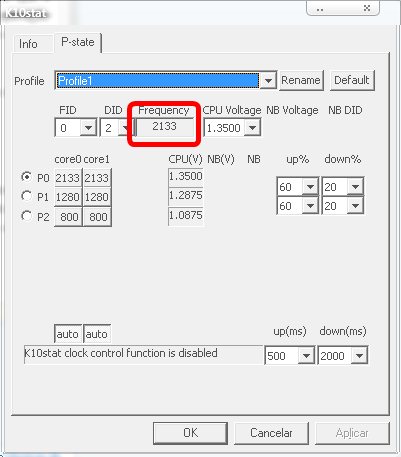 Overclock com o K10STAT Overclock com o K10STAT