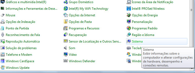 Painel de controle do Windows Painel de controle do Windows