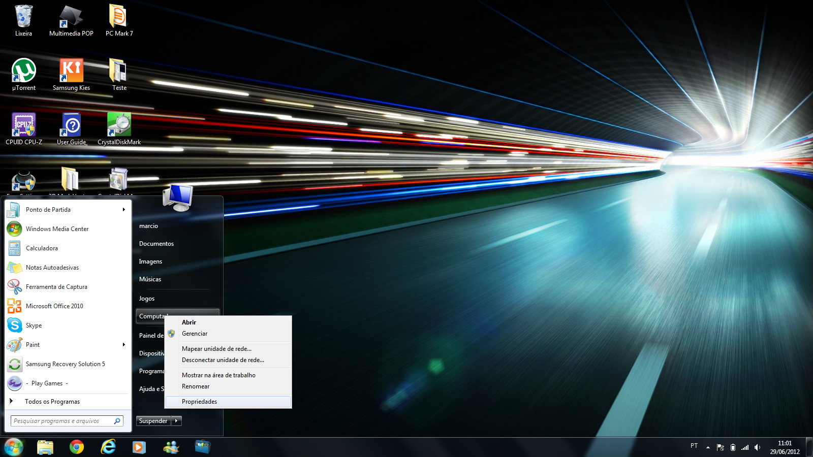 Menu iniciar do Windows Menu iniciar do Windows