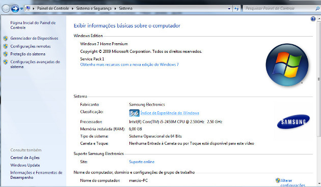 Informações do sistema Informações do sistema
