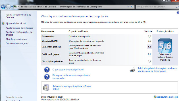 Benchmark do Windows Benchmark do Windows