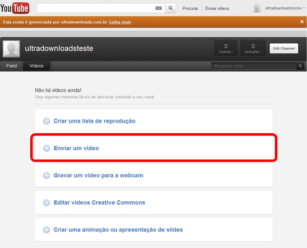 Opções de vídeos Opções de vídeos