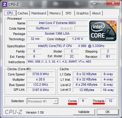 Tela principal do CPU-z Tela principal do CPU-z