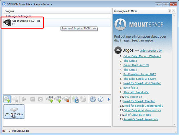 Catálogo de Imagens do Daemon Tools Lite Catálogo de Imagens do Daemon Tools Lite
