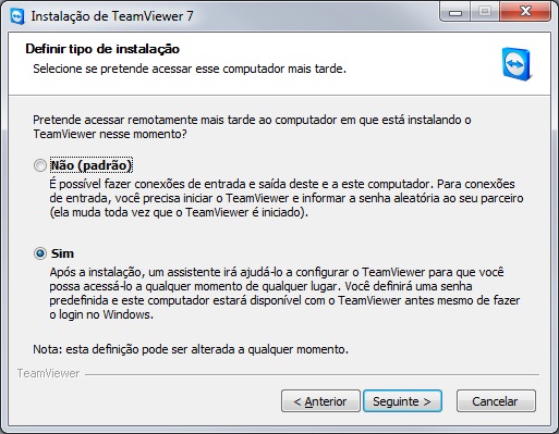 Opções de instalação Opções de instalação