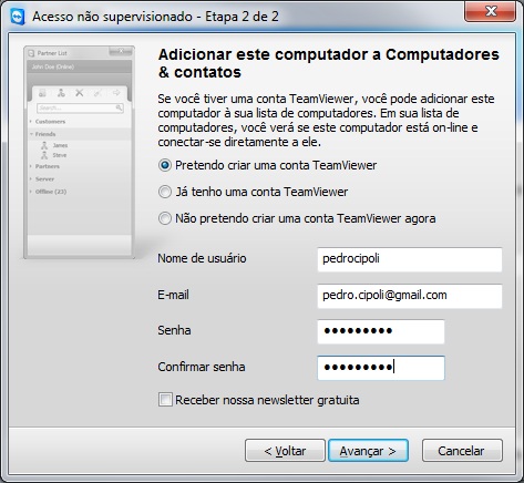 Criar uma conta no Teamviewer Criar uma conta no Teamviewer