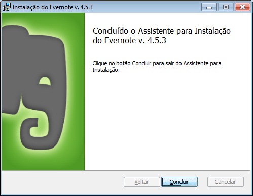 Instalação terminada Instalação terminada