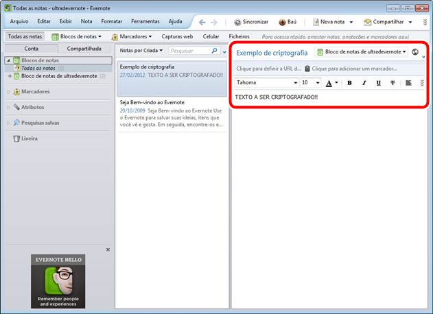 Criptografar textos no Evernote Criptografar textos no Evernote