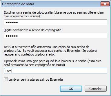 Criação de senha de criptografia Criação de senha de criptografia