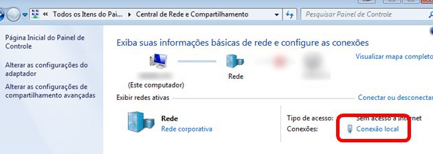 Central de Rede e Compartilhamento Central de Rede e Compartilhamento
