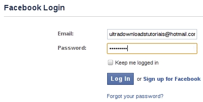 Conta do Facebook criada Conta do Facebook criada