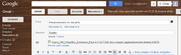 Usar o Gmail como forma de armazenamento de arquivos Usar o Gmail como forma de armazenamento de arquivos